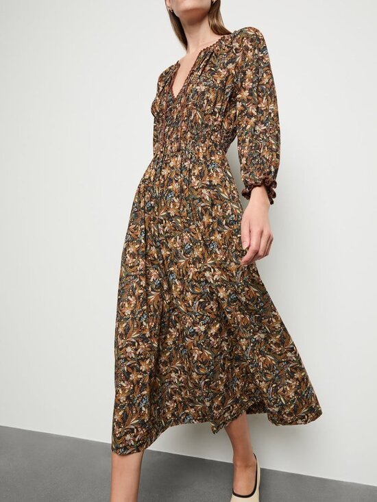 Doen Dresses & Skirts - Doen Delfina Dress in Noir Narcissus Floral Size XS